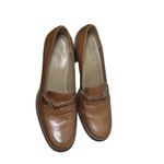 Naturalizer Brown Leather Penny Loafers Women’s 7.5M Block Heel Comfort Shoes Photo 5