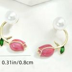 Elegant Flower Bead Ear Studs Earrings Photo 1