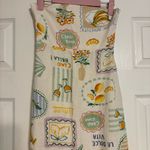 Paper Heart  Destination Travel Graphic Strapless Linen Maxi Dress Size Medium Photo 6