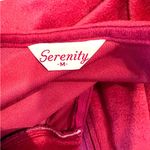 Vintage Serenity Robe Housecoat Med Burgundy Soft Velour 1/2 Zip Red Photo 2