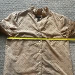 Ann Taylor Woman's Small Petite Khaki Eyelet Button Up Shirt Short Sleeve Tan Size undefined Photo 5