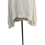 Free People  Trish Sweatshirt Cotton Cropped Balloon Sleeve White Size‎ Medium Photo 5