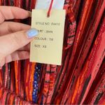 Raga  Red Burnt Orange Metallic Thread Boho Tiered Dress Festival Size XS Photo 9