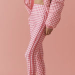 Beach Riot  Moxie Pink Gingham Set NWT Photo 0