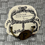 Top Shelf “Penny for Your Thoughts” Brass Bangle Bracelet – Letter P Gold Photo 0