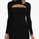 Ruched Bodycon Mini Dress Black Size M Photo 0