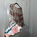 Given Kale Rustic Western Cowgirl Tie Front CropTop Plunging Neckline Peplum SzS Pink Photo 10