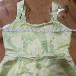Lulus Brighter Side Light Green Floral Satin Jacquard Mini Dress Size M Photo 4