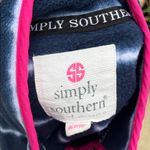 Simply Southern Cozy  Striped Navy Blue and White Fleece Pullover Photo 7