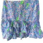 Lilly Pulitzer  - Blue Floral Rosalie Ruffle Mini Skirt Sz 4 Photo 2