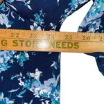 Joan Rivers Women’s Size 1X Blue Floral Polyester Button Up Long Sleeve Blouse Photo 3