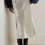 Vince Skirt Purl Edge Velvet Midi Skirt in Gold/ Silver Sz 10 NWT Holiday Photo 0