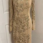 David Meister  Embroidered Illusion Cocktail Dress Photo 2