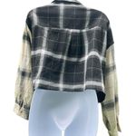 Spoon Jeans Crop black and cream check flannel button down Size M Photo 1