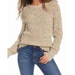 Free People Tan Electric City Cotton Linen Pullover Sweater Size S Photo 0