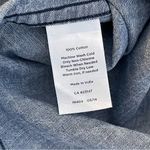 Talbots Petite women roll up sleeves acid wash animal print denim shirt size 2P Photo 7