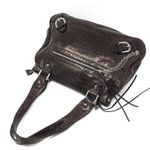 DESMO brown croc embossed biker bag, Italy Photo 4