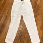 Theory NWT Treeca Linen Blend Jogger pant tie off white eco crop size P / XS Photo 1