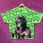 WWE Ripple Junction Neon Green The Ultimate Warrior Allover Print T-Shirt 3XL Photo 0