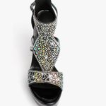 NWT Eldof Elegant Black Rhinestone High Heel Sandals Sz 7 Photo 5