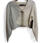 Madden Girl White V-Neck Cropped Sweater Photo 0