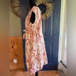 Tommy Hilfiger  Pink and Cream Paisley Midi Dress size L with tie waist Photo 2