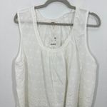 Free People  Clean Ivory Marina Eyelet Embroidered Tank Top Blouse Women XL NWT Photo 4