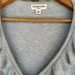 st. john's bay St John’s Bay woman’s ruffled cardigan sweater heather gray size 2X plus size Photo 15