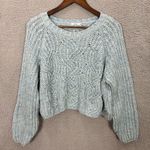 Kimchi Blue Sweater Women M Blue Crochet Pullover Soft Girl Cottagecore Boho Photo 0