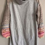 Anthropologie Daily Practice by Cozy Cowl Neck Tunic Dress gray pink size large Photo 0