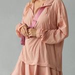 ANTHROPOLOGIE Daily Practice Pink Ruffle Hem Half Zip Pullover Dress Sz S Petite Photo 0