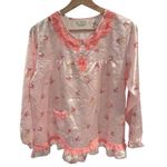 Solo Pink Pajama Set with Ruffle Trim Size M Photo 2