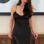 ZARA Black Satin Sleek Camisole Slip Dress Photo 2