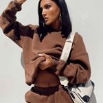 Princess Polly  cocoa brown classic club basic sweatshirt Photo 1