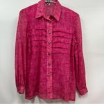 Vintage sz 4 Embellished Pink Women's 2 piece vest & button down long sleeve top Photo 6