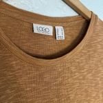 LOGO By Lori Goldstein NEW LOGO Lori Goldstein Long Sleeve Tee Ruffle Trim Gold Cottage Cowgirl Fall Photo 3