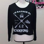 Rebellious One  black I’d Rather Be Camping crop top sweatshirt Photo 0