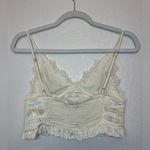 ZARA ‎ Women’s Crochet Lace Floral Cream Top Size S Photo 3