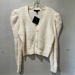 Marc New York NEW Andrew Ivory Sweater Size Medium Cardigan Acrylic cropped Photo 5