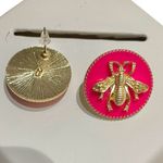 Statement Bee Gold and Pink Stud Earrings NWT Photo 2