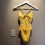 Shade & Shore New  Women's Cheeky Racerback Swimwear Yellow XS One Piece Swimsuit Photo 4