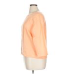 Offon Classic Oversized 3/4 Sleeve Linen Blouse Orange Apricot Large Photo 2