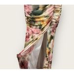 Black Halo Ruched Floral-print Cutout Gown In Petal Charm Sz M Photo 7