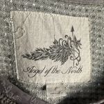 Anthropologie Angel of The North Taupe Mixed Lace Sweater Knit Large Metallic Photo 2