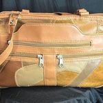 Leather Umbrella Patchwork Bag Tan Photo 0