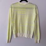 ALC Frank A.L.C. Cream Neon Yellow Striped Crewneck Pullover Sweater Lightweight size XS Photo 4