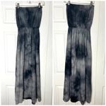 Urban Outfitters Renewal UO Grey Blue Tie Dye Linen Strapless Maxi Dress Size Medium Photo 2