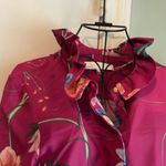 Borgo De Nor Floral blouse with ruffle collar Fuchsia size 8 Pink Photo 6