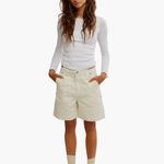 Free People NWT Milo Cotton Carpenter Shorts 12, CLEAN IVORY Photo 4