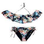 Raisin's Coconut Grove Black Tropical Bikini Size Medium Photo 0
